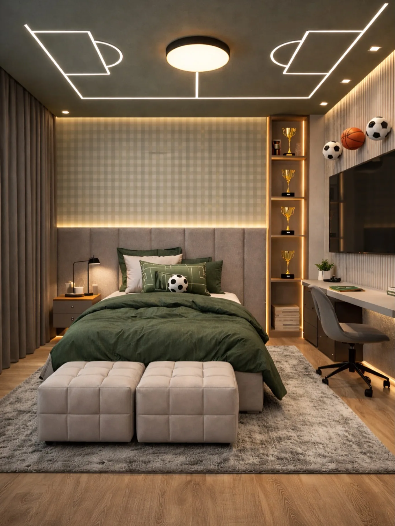 Projeto de quarto infantil com iluminação planejada por Camila Assunção